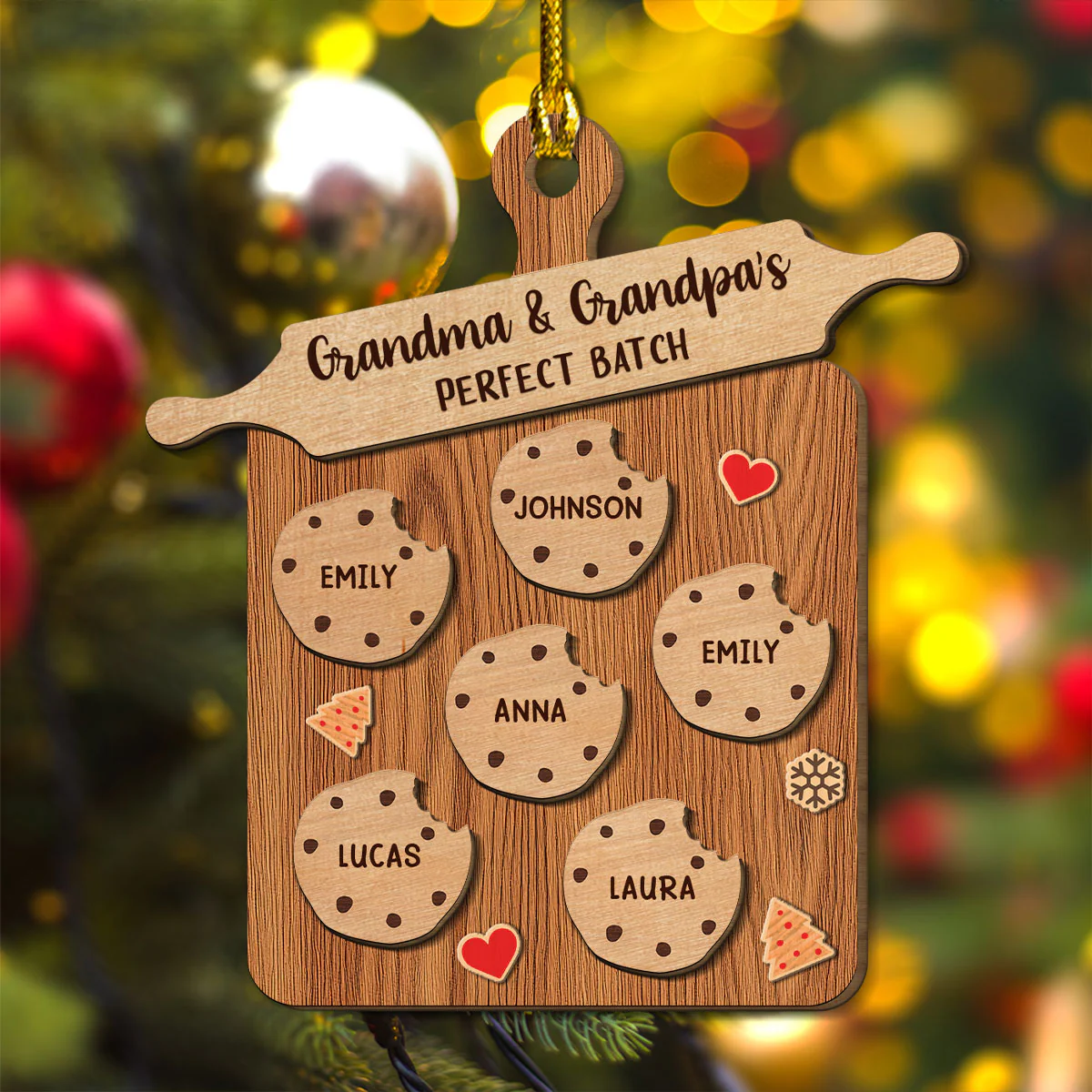 Perfect Batch Parents - Personalized Custom Freeshape 2-Layered Wood Ornament - Image 3
