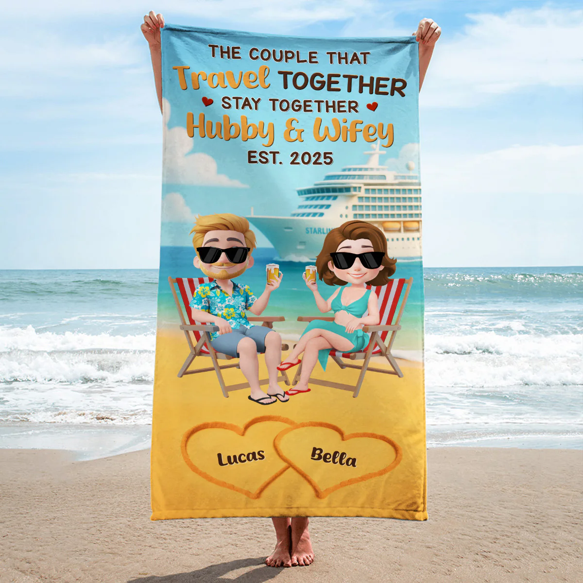 Perfect Couple - Personalized Custom Beach Towel