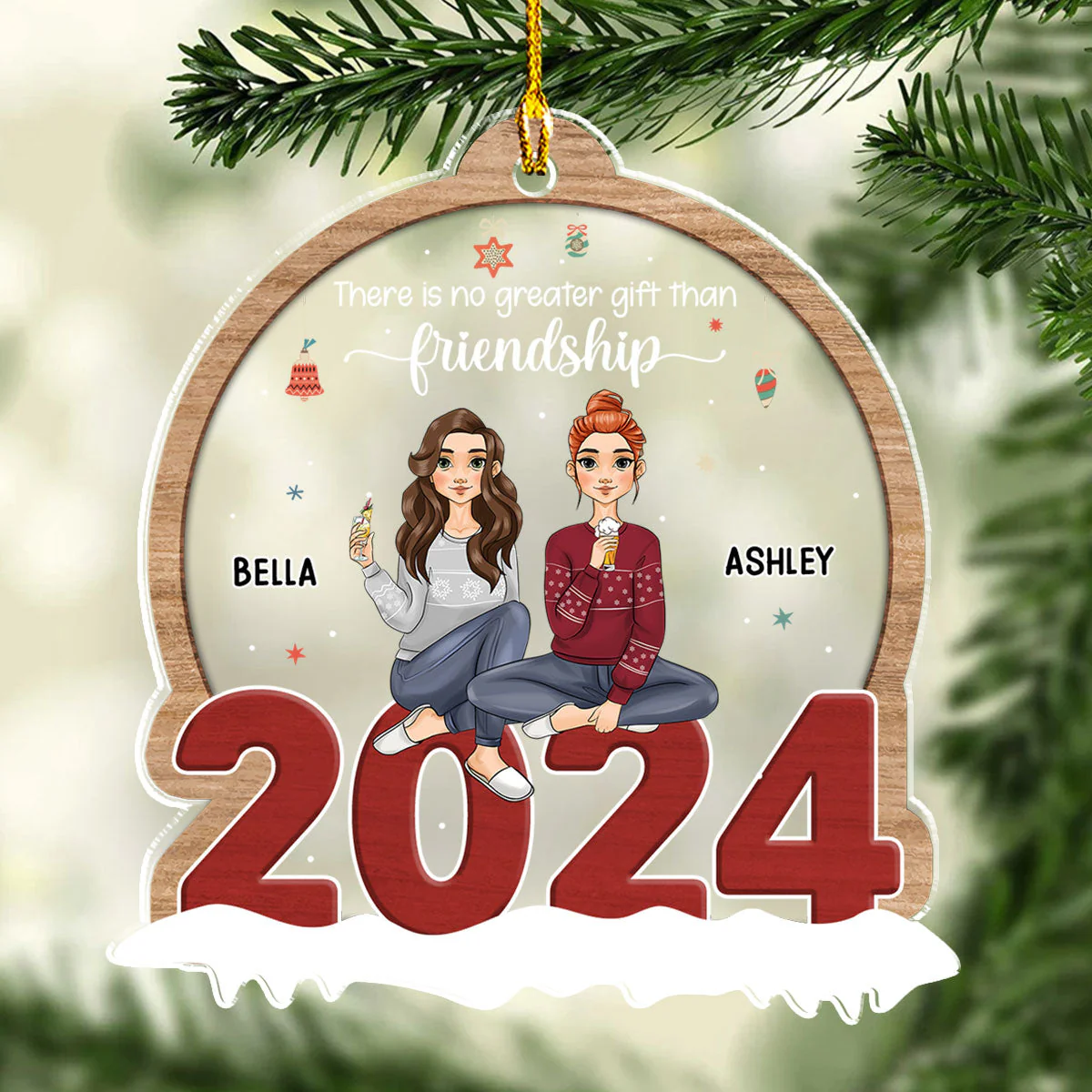 Perfect Friendship - Personalized Custom Acrylic Ornament - Image 2