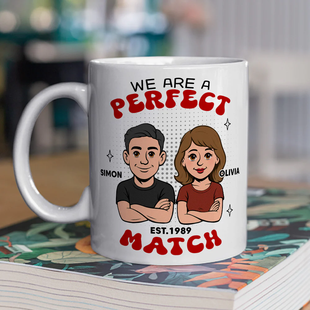 Perfect Match - Personalized Custom Coffee Mug - Image 4
