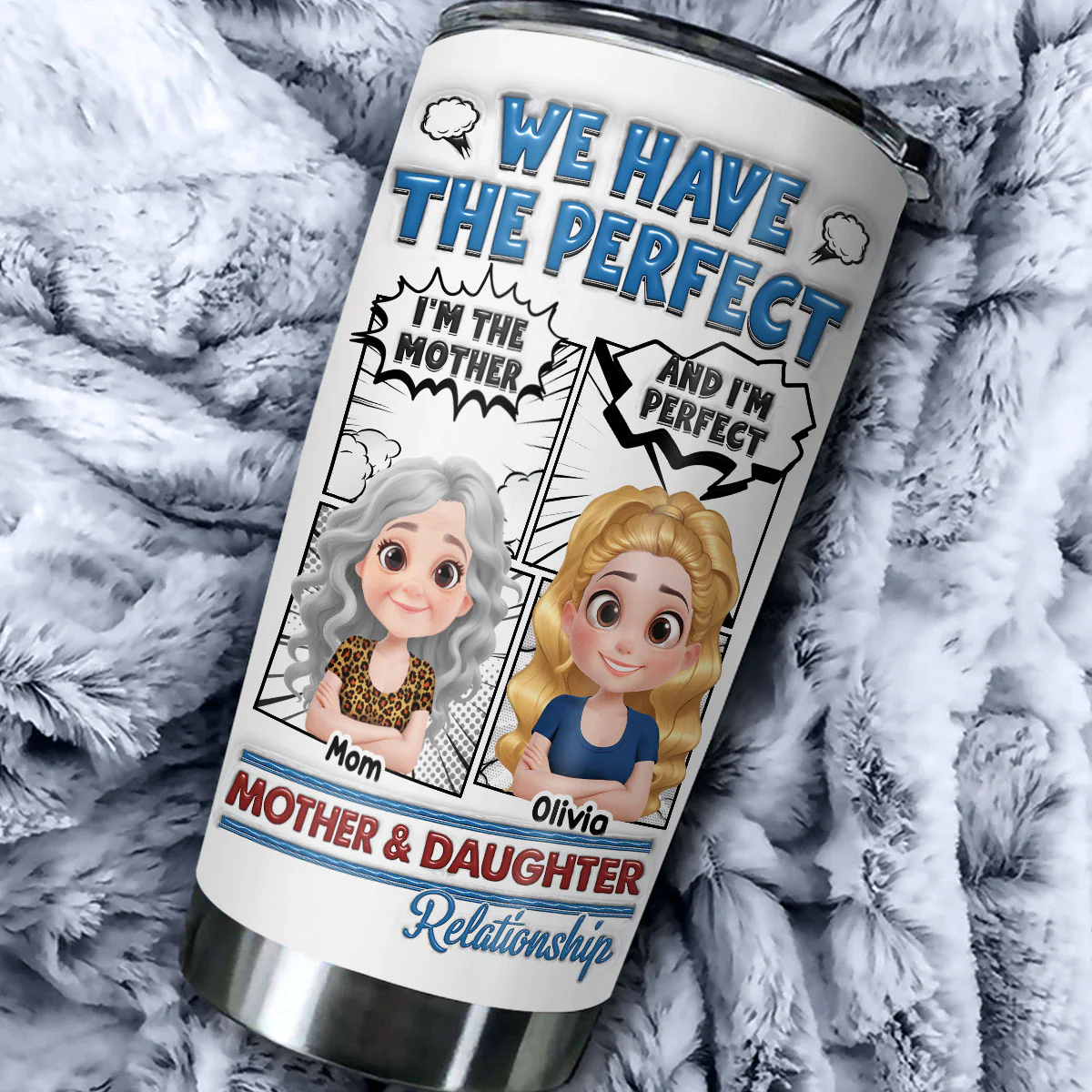 Perfect Mom And Daughter - Personalized Custom 3D Inflated Effect Tumbler - Image 3