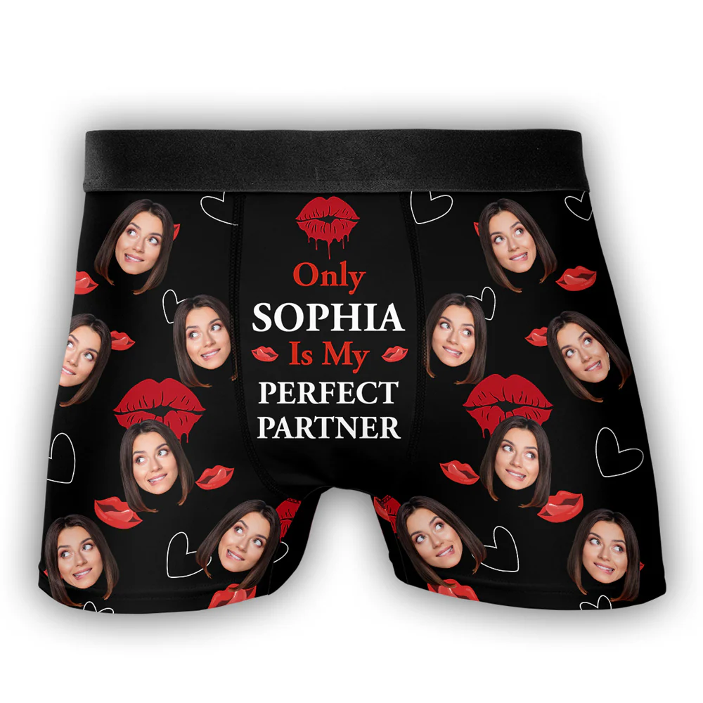 Perfect Partner - Personalized Photo Men's Boxer Briefs