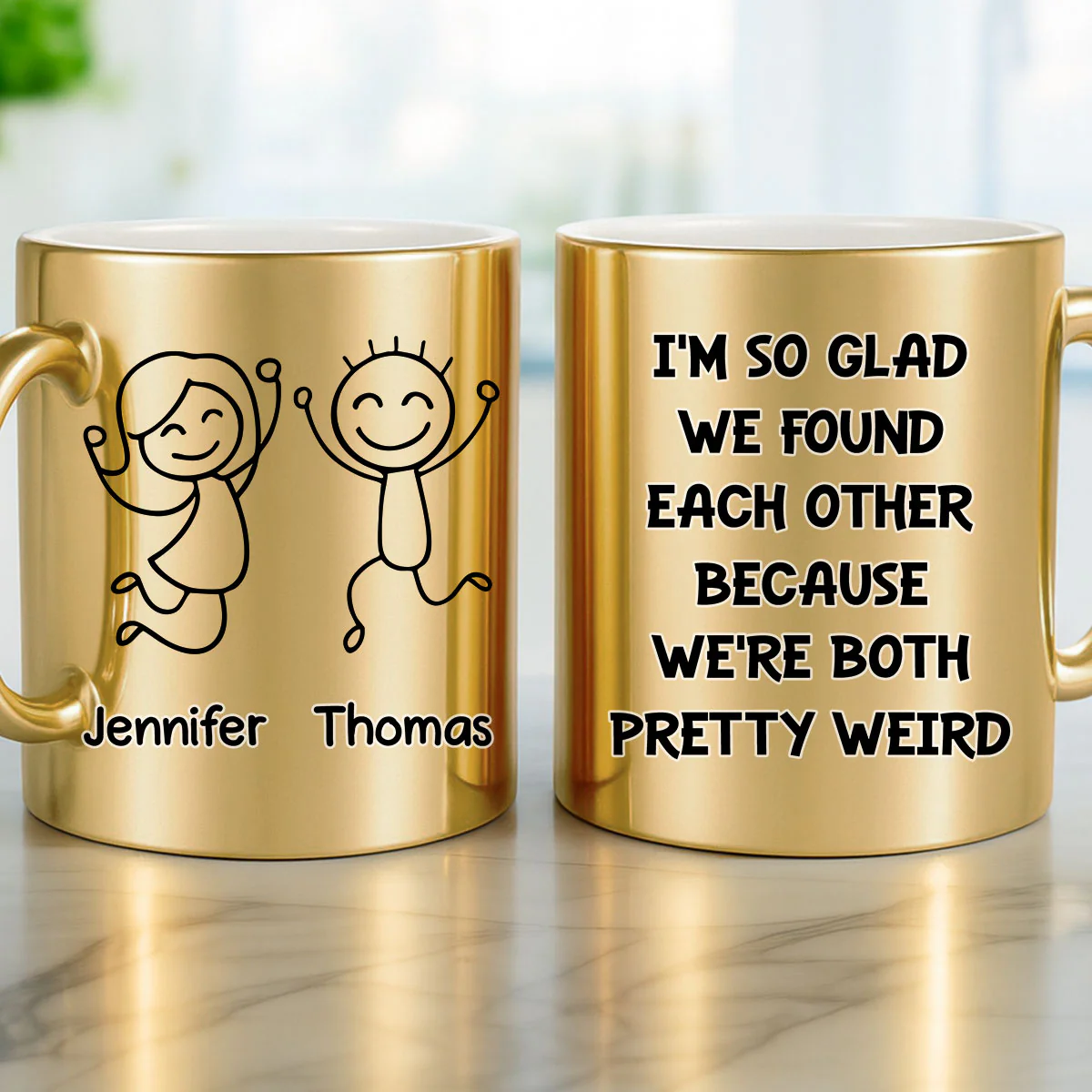 Perfectly Weird Duo - Personalized Custom Metallic Mug