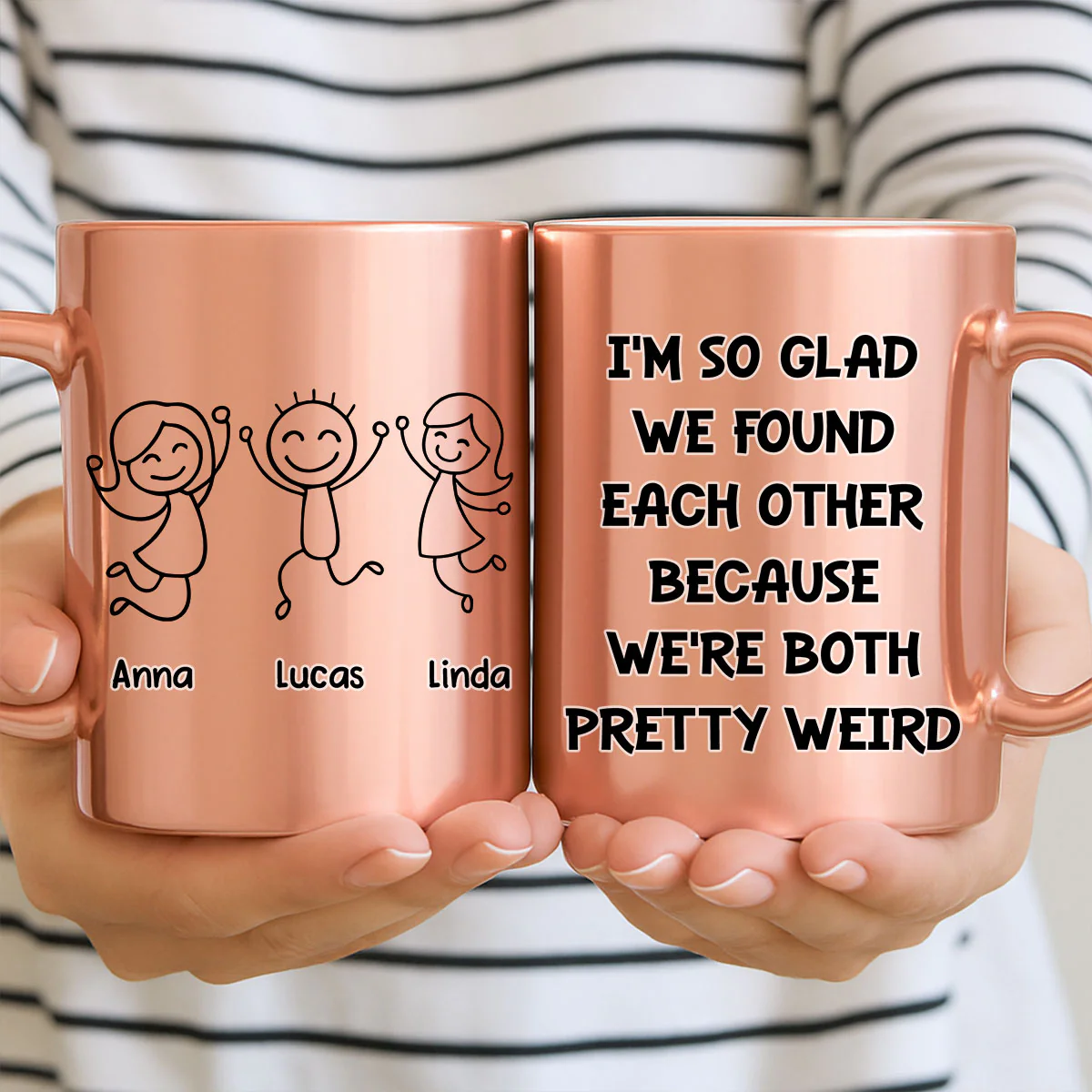Perfectly Weird Duo - Personalized Custom Metallic Mug - Image 2