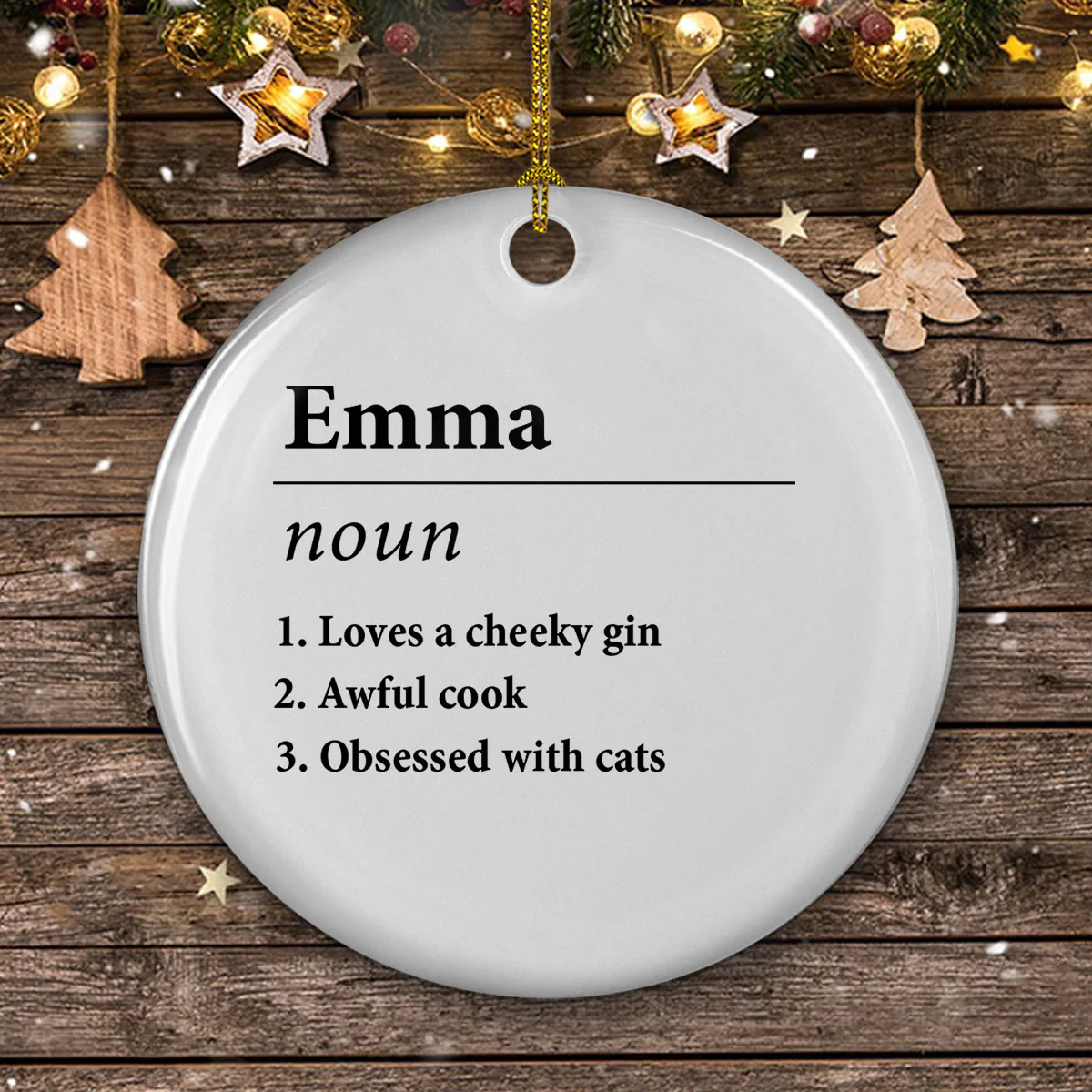 Personal Definition - Personalized Custom Ceramic Ornament - Image 3