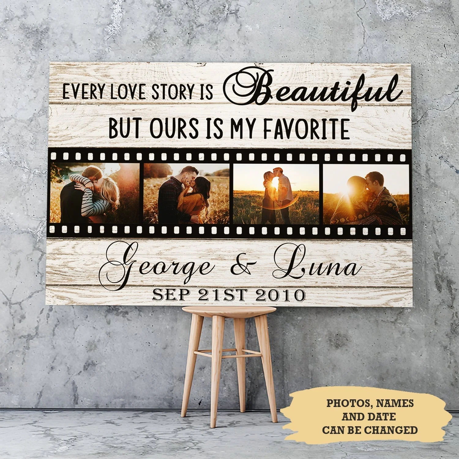 Our Love Story - Personalized Custom Photo Canvas Print - Image 5