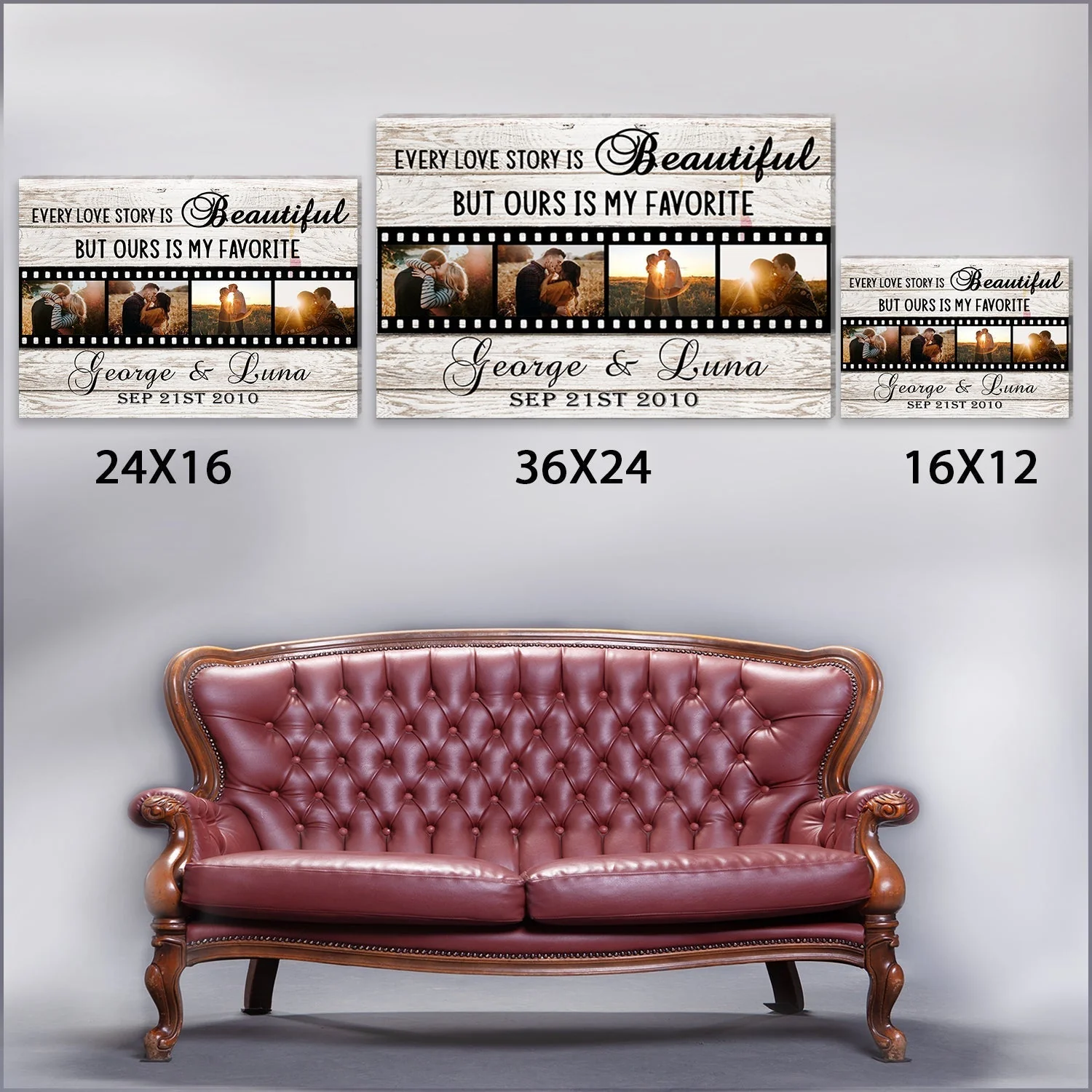 Our Love Story - Personalized Custom Photo Canvas Print - Image 6