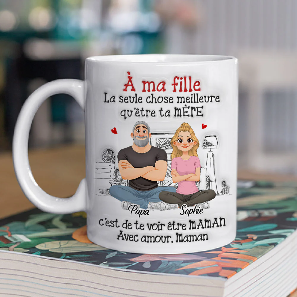 Personnages Cartoon Liés Ensemble - Mug Personnalisé avec Effet 3D Gonflé - Image 2