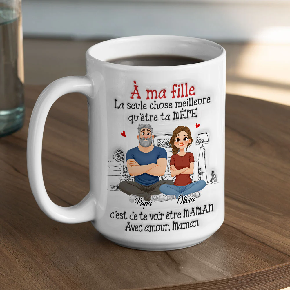 Personnages Cartoon Liés Ensemble - Mug Personnalisé avec Effet 3D Gonflé - Image 4
