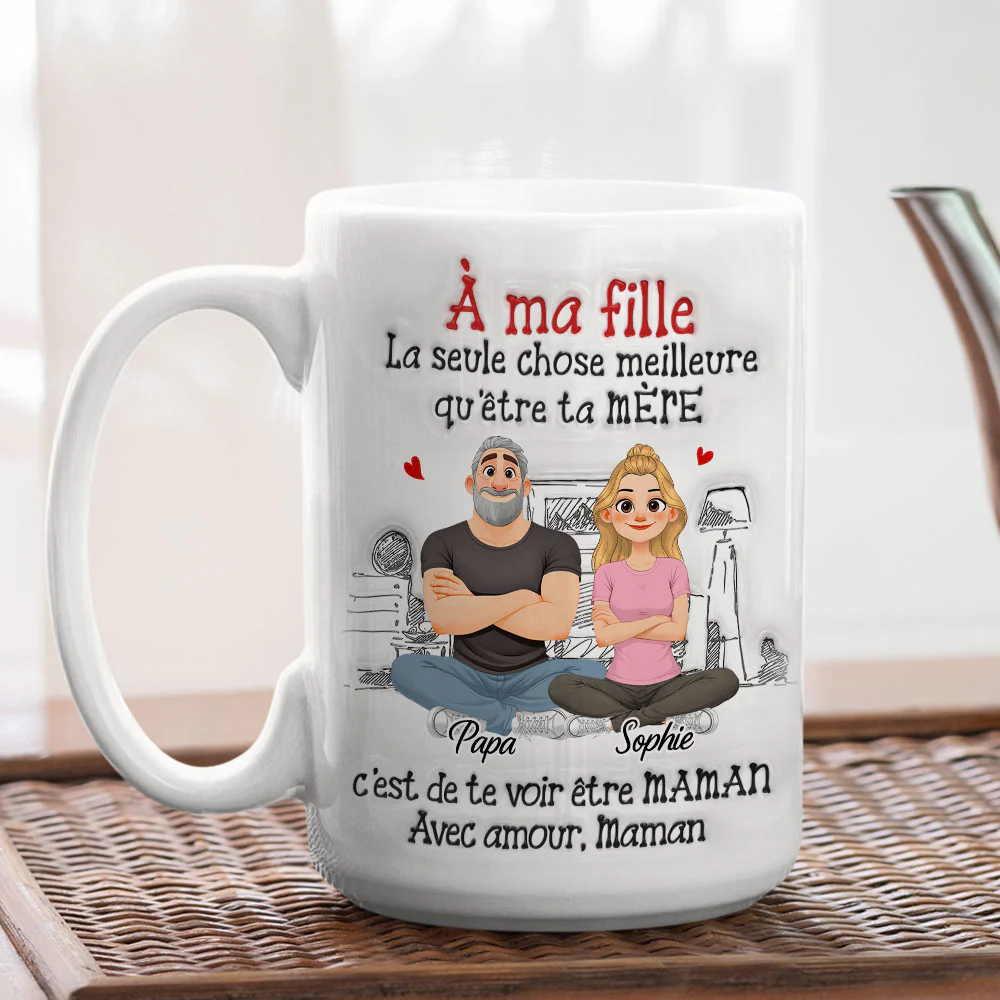 Personnages Cartoon Liés Ensemble - Mug Personnalisé avec Effet 3D Gonflé - Image 5