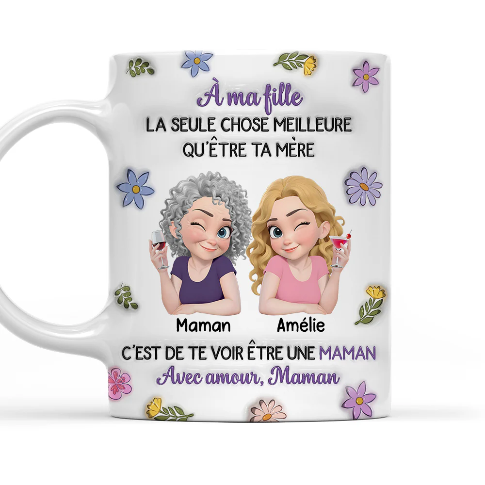 Personnages Liés Ensemble - Mug Personnalisé avec Effet 3D Gonflé