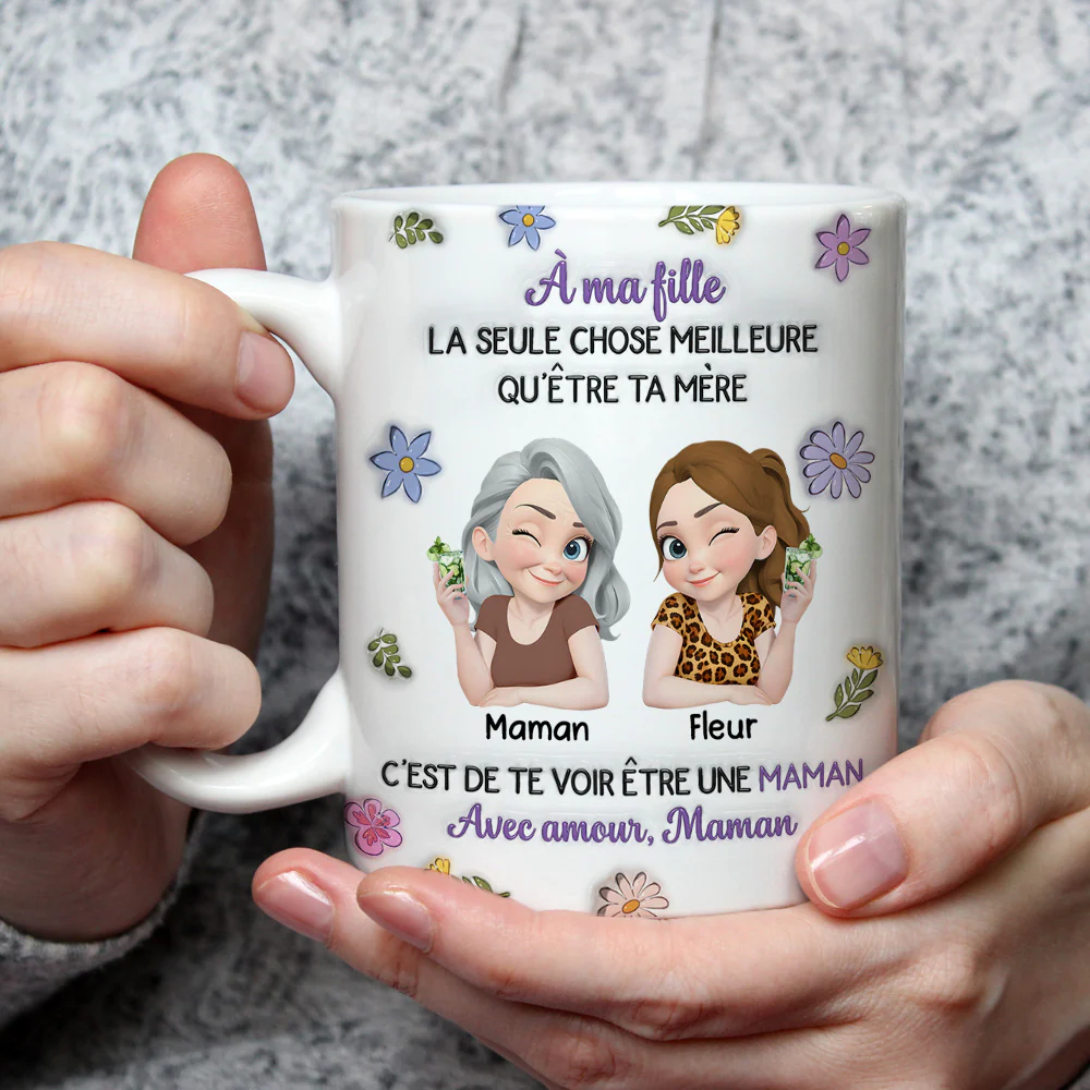 Personnages Liés Ensemble - Mug Personnalisé avec Effet 3D Gonflé - Image 3