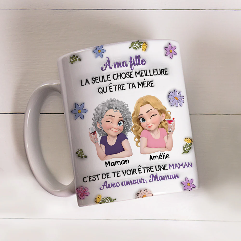 Personnages Liés Ensemble - Mug Personnalisé avec Effet 3D Gonflé - Image 4