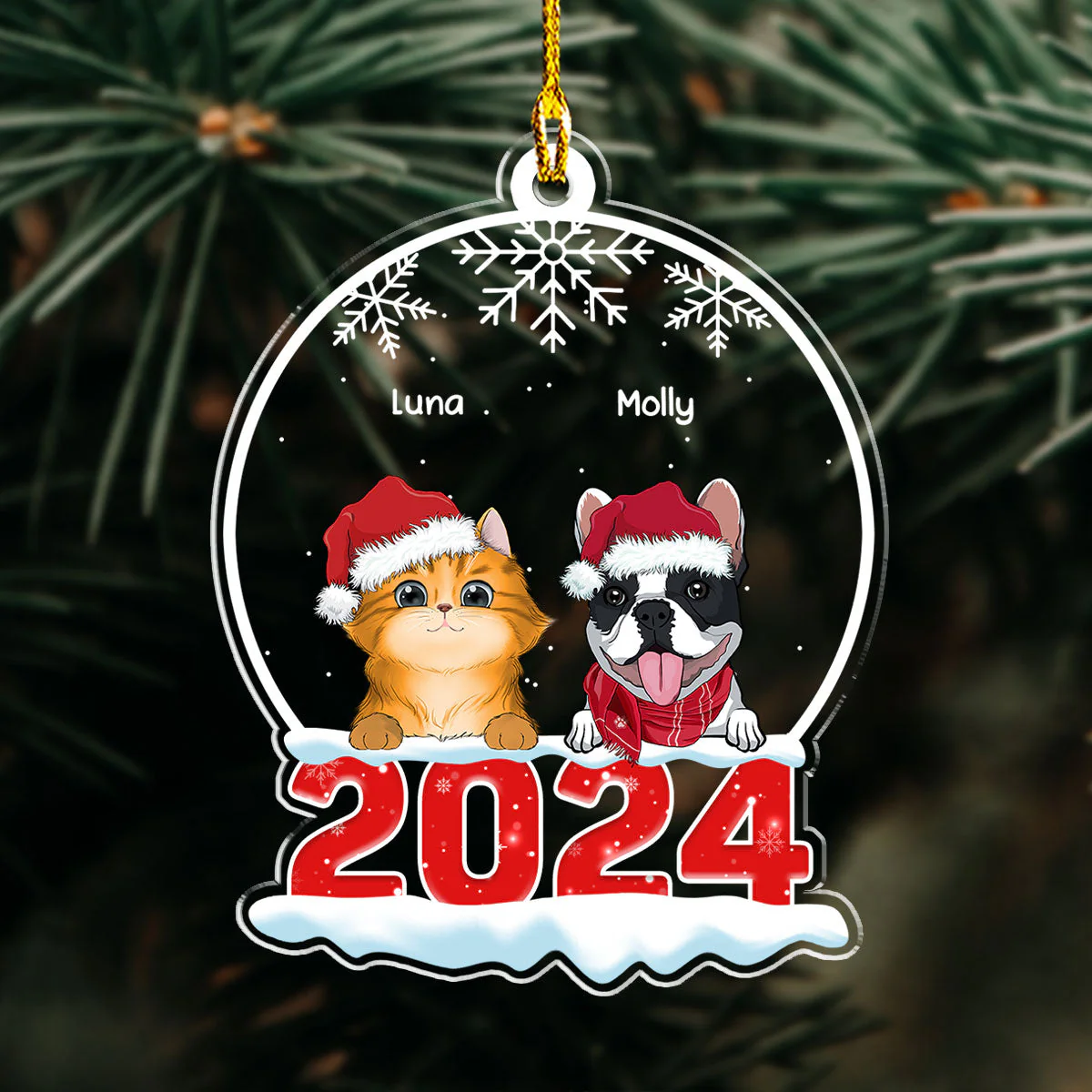 Pet Snow Globe - Personalized Custom Acrylic Ornament - Image 2