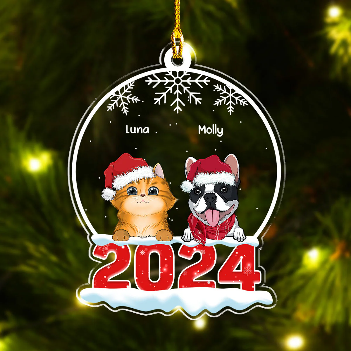 Pet Snow Globe - Personalized Custom Acrylic Ornament - Image 3