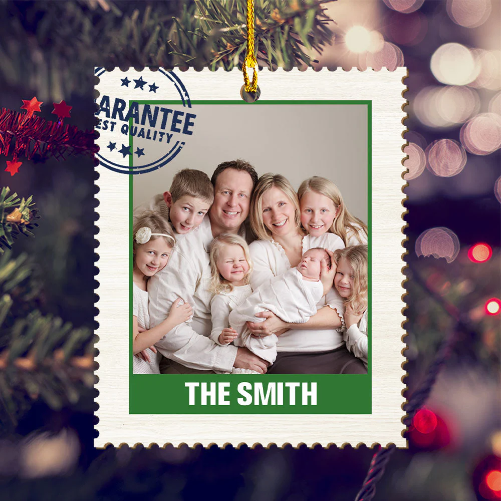 Photo Stamp - Personalized Custom 1-layered Wood Ornament - Image 2