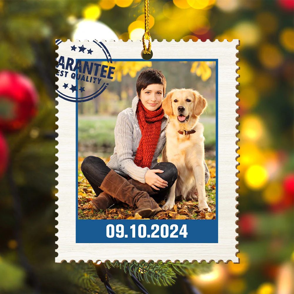 Photo Stamp - Personalized Custom 1-layered Wood Ornament - Image 4