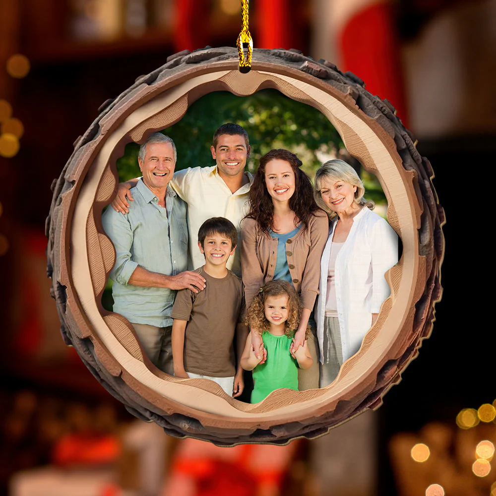 Photo With Wood Shape - Personalized Custom Wood Ornament - Image 2