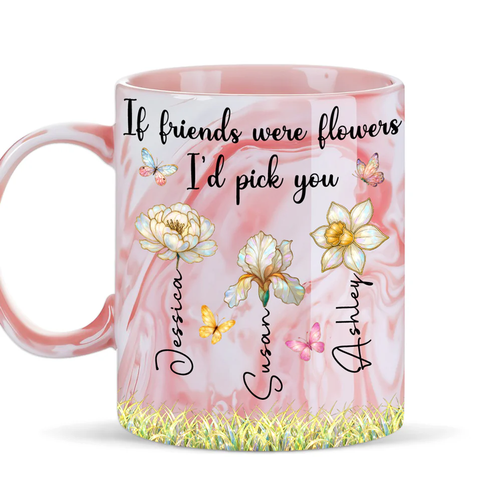 Pick You - Personalized Custom Pink Marble Mug