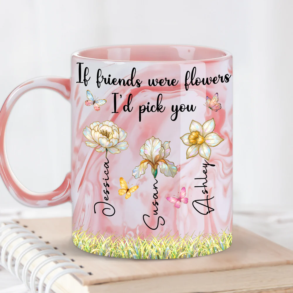 Pick You - Personalized Custom Pink Marble Mug - Image 5