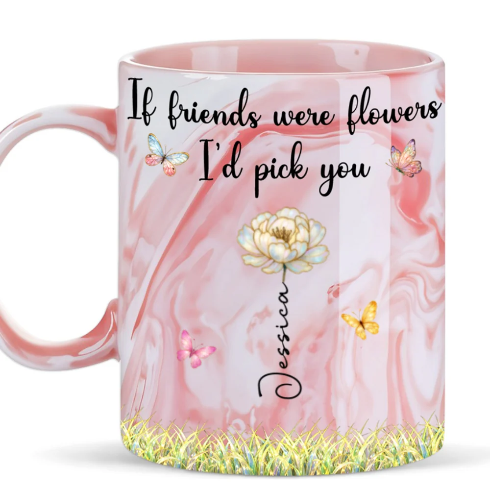 Pick You - Personalized Custom Pink Marble Mug - Image 7