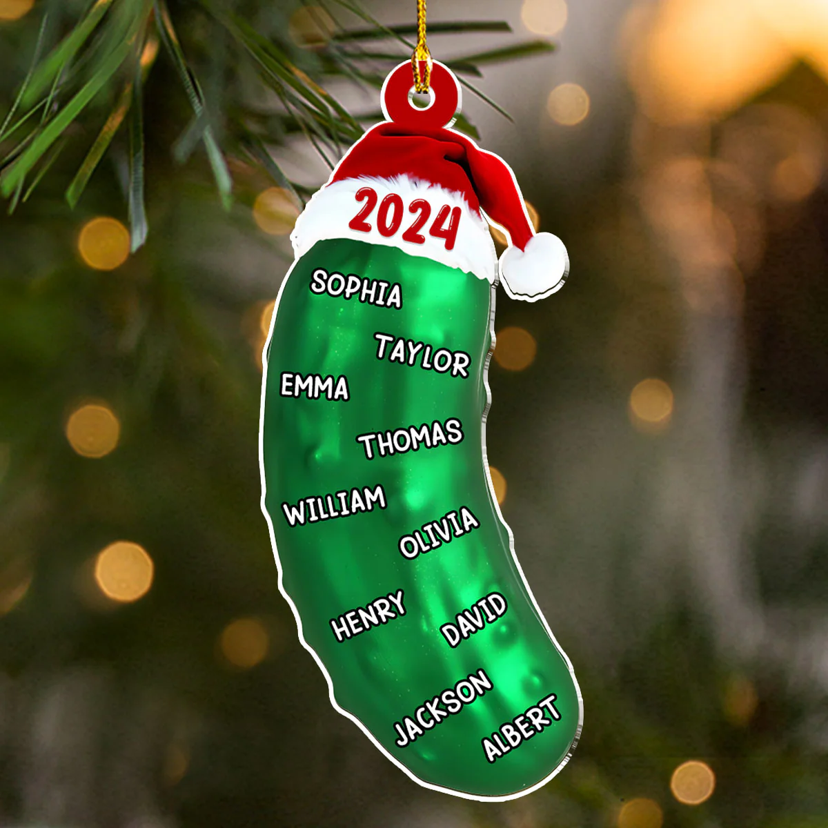 Pickle Custom Family Name - Personalized Custom Acrylic Ornament - Image 4