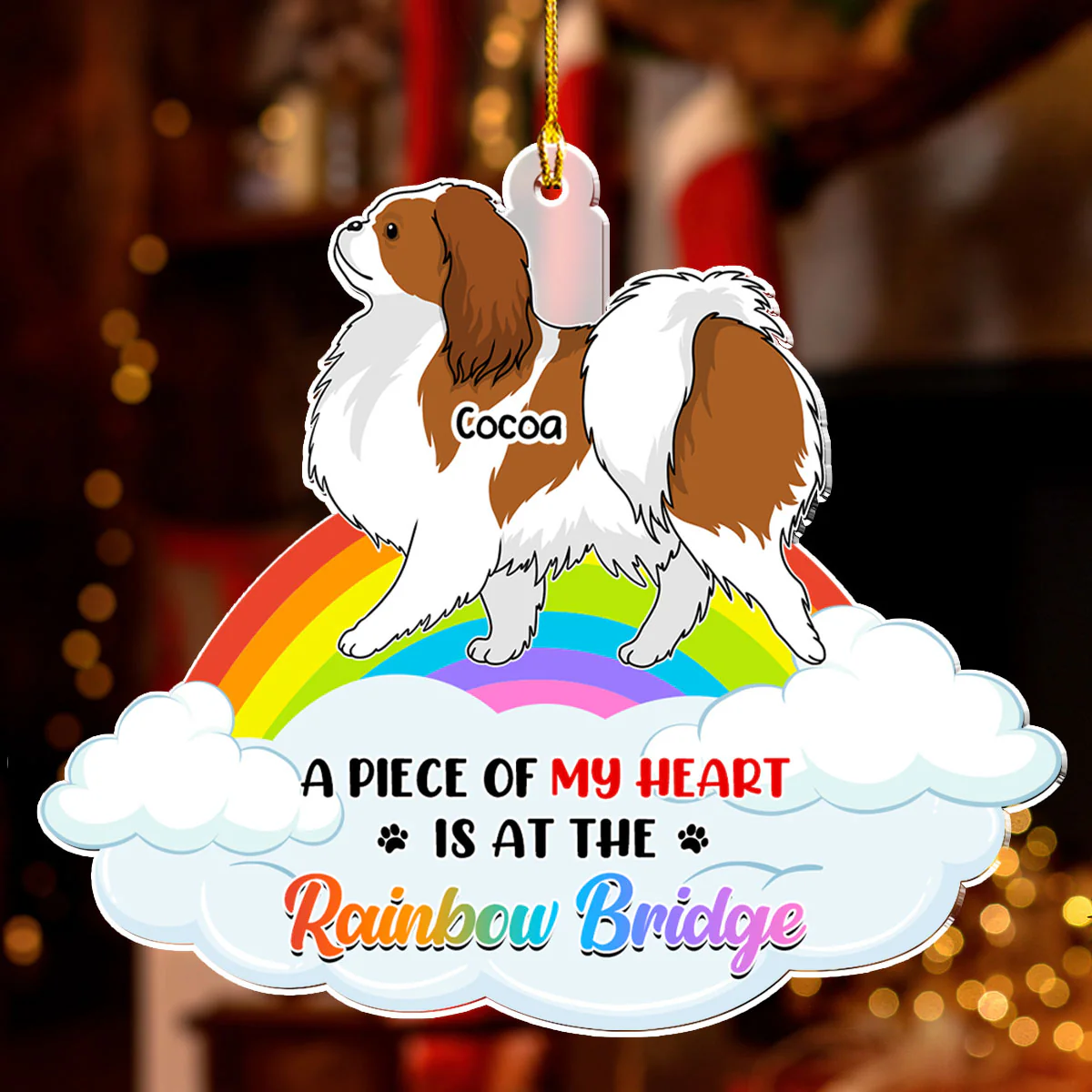 Piece Of Dog Mom - Personalized Custom Acrylic Ornament - Image 2
