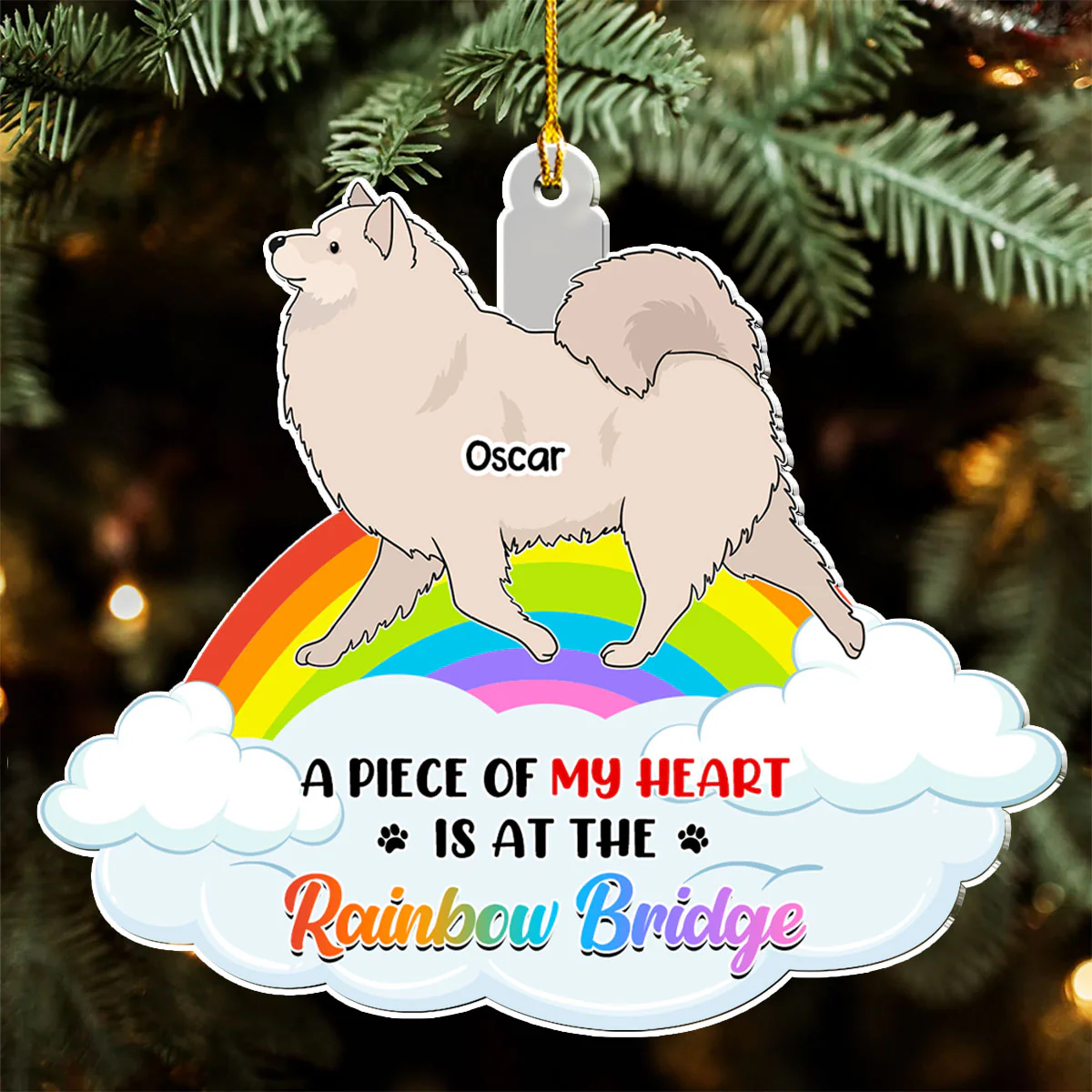 Piece Of Dog Mom - Personalized Custom Acrylic Ornament - Image 3