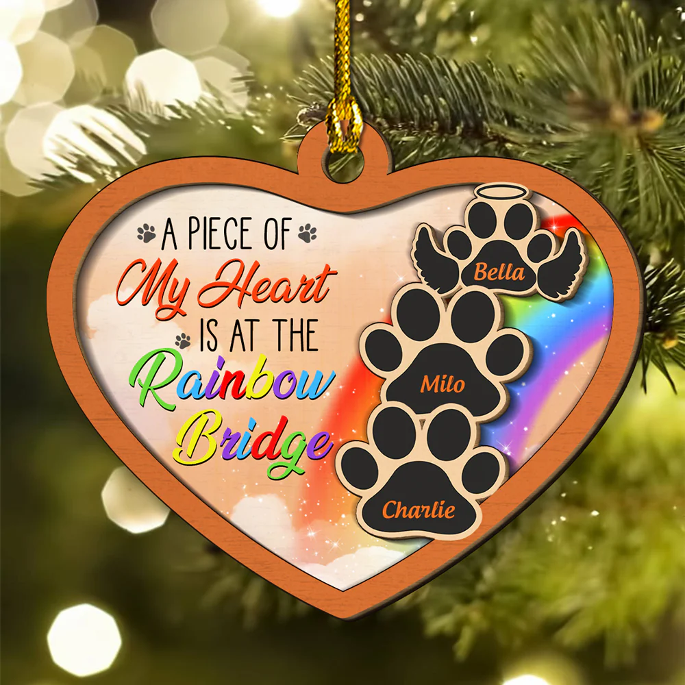 Piece Of My Heart - Personalized Custom 2-Layered Wood Ornament - Image 3