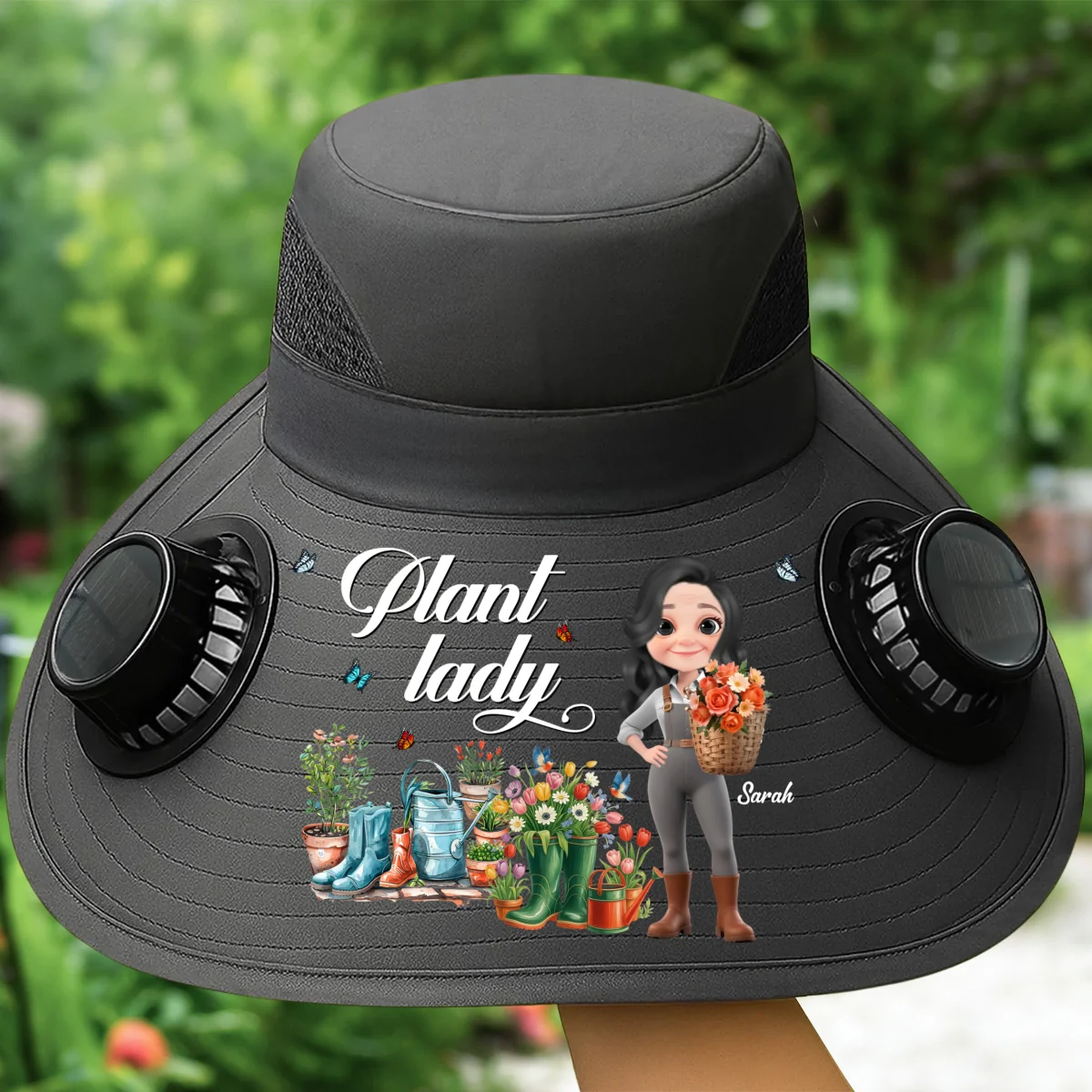 Plant Lady - Personalized Custom Solar Fan Hat - Image 8