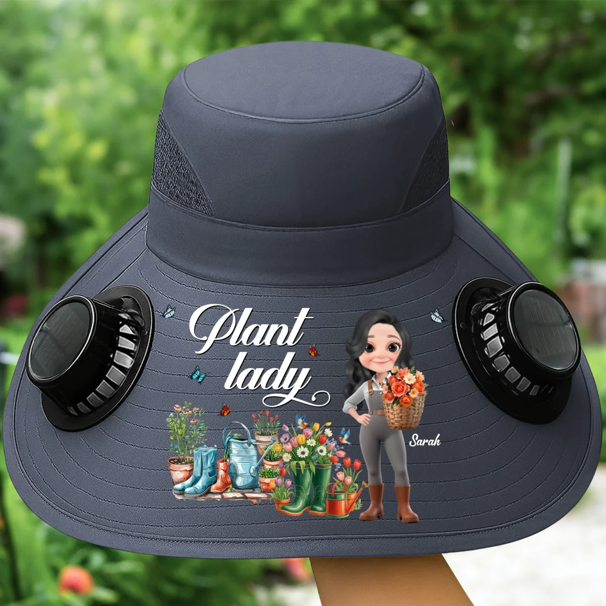 Plant Lady - Personalized Custom Solar Fan Hat - Image 9