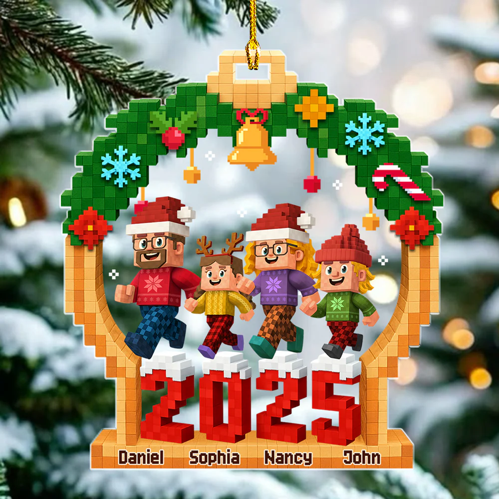Playing In Snow - Personalized Custom 3D Effect Acrylic Ornament - Image 2