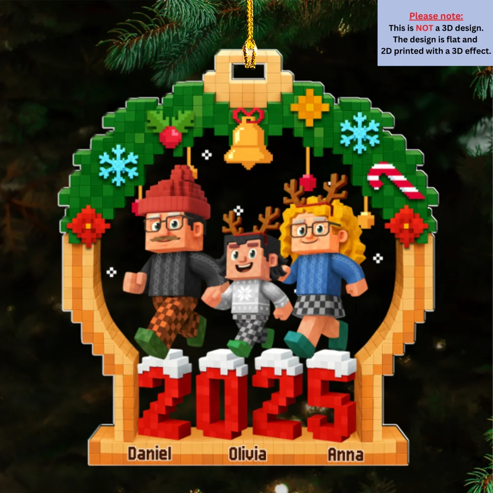 Playing In Snow - Personalized Custom 3D Effect Acrylic Ornament - Image 7