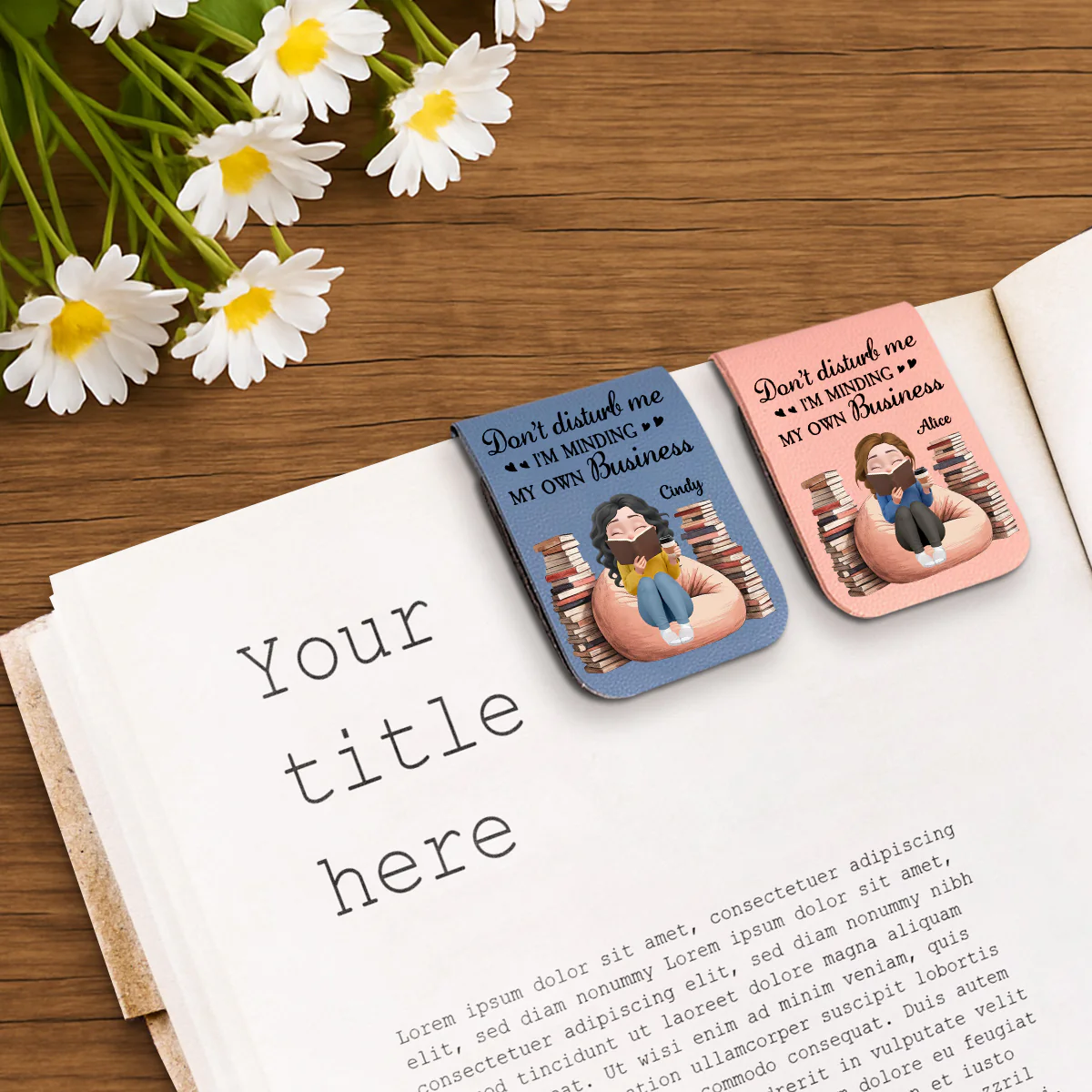 Please Do Not Disturb - Personalized Custom Leather Bookmark - Image 4