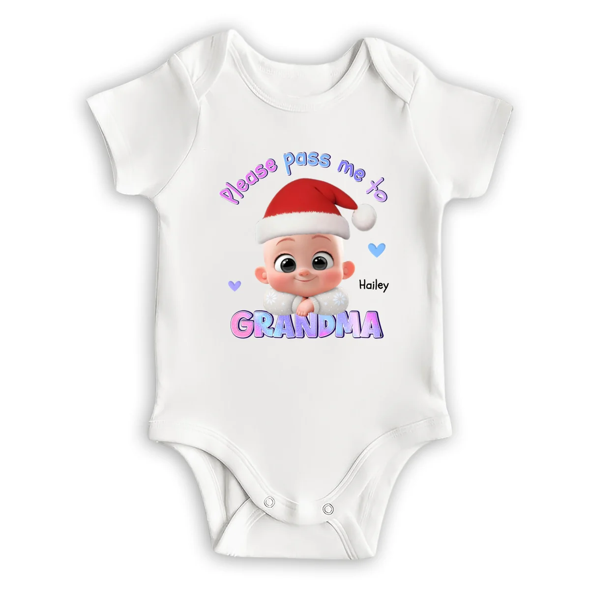 Please Pass Me To Grandma - Personalized Custom Long Sleeve Baby OnesieĀ - Image 6