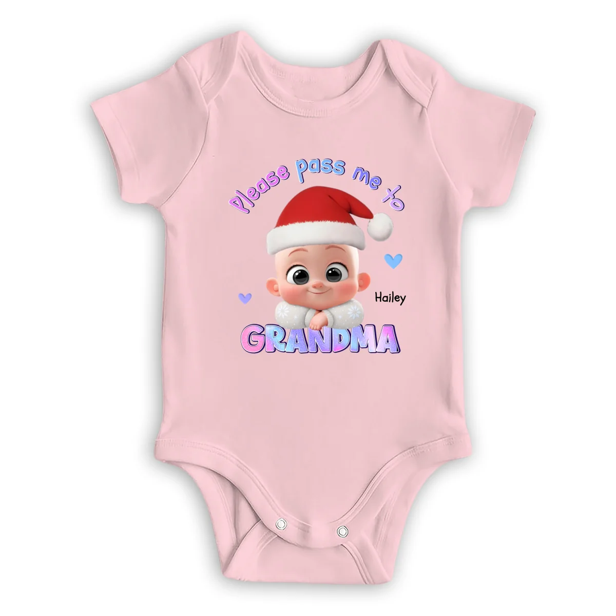 Please Pass Me To Grandma - Personalized Custom Long Sleeve Baby OnesieĀ - Image 9