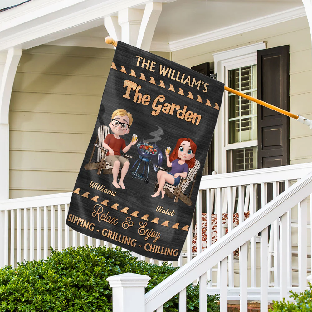 Pool And Patio Sipping Chilling - Personalized Custom Flag - Image 4