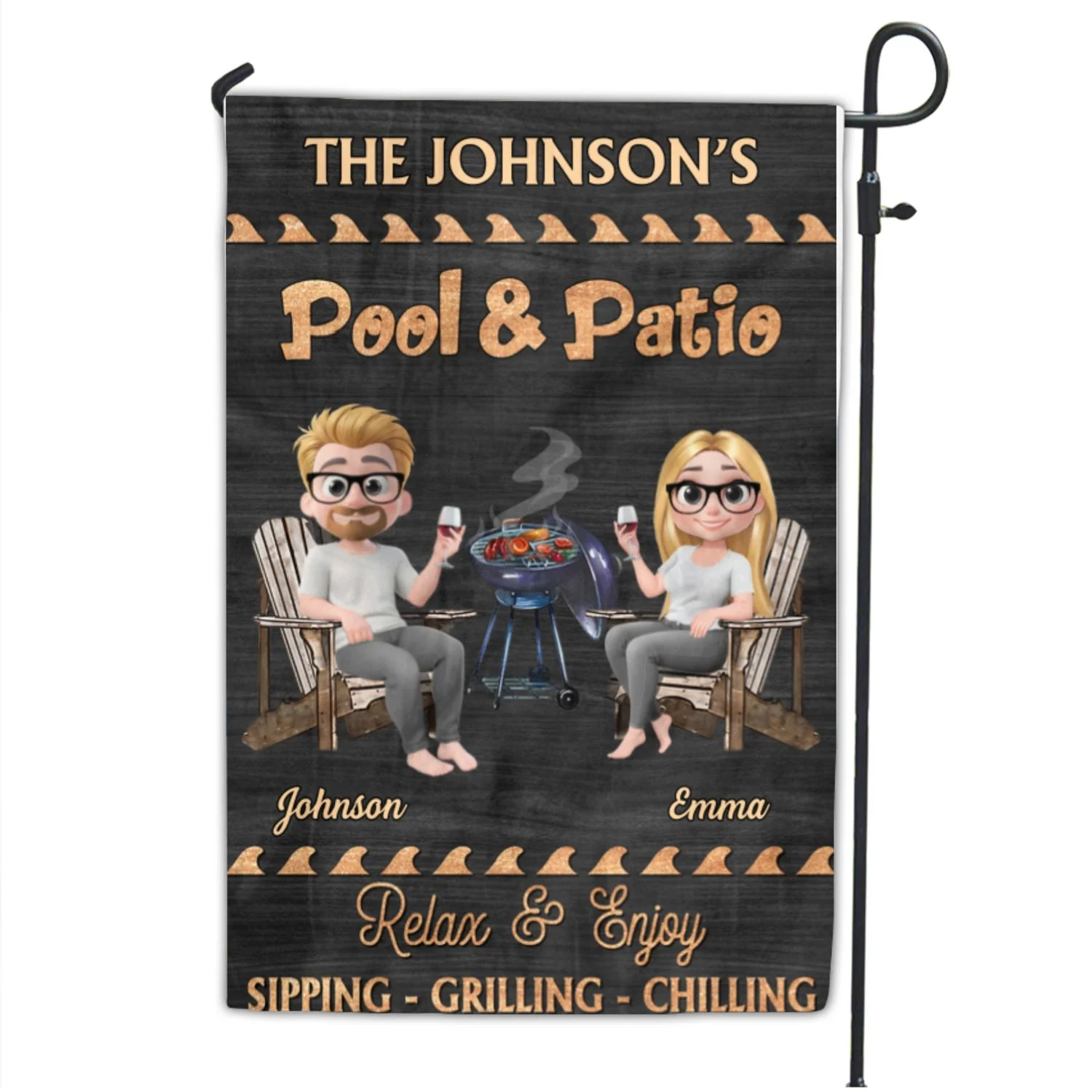 Pool And Patio Sipping Chilling - Personalized Custom Flag - Image 6