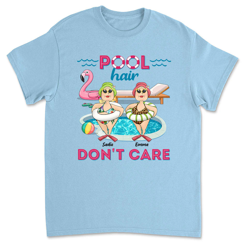 Pool Hair Do Not Care - Personalized Custom Shirt - Image 2