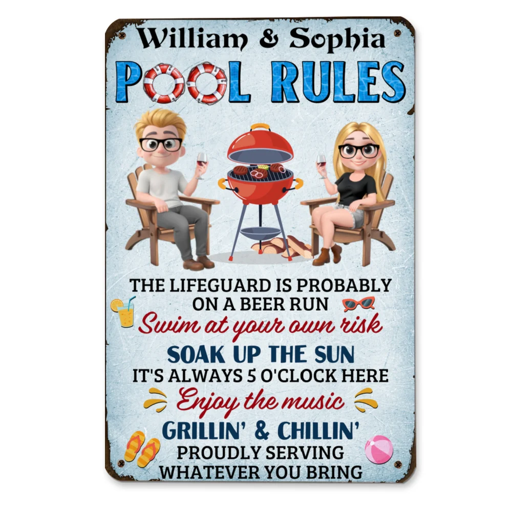 Pool Rules - Personalized Custom Metal Sign - Image 6