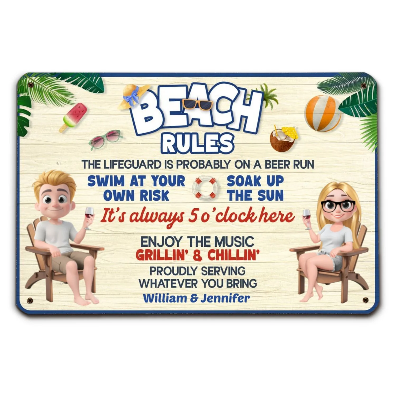 Pool Rules - Personalized Custom Metal Sign - Image 6