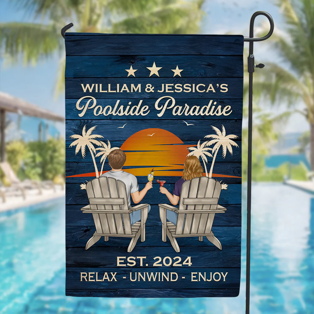 Poolside Paradise - Personalized Custom Flag - Image 4