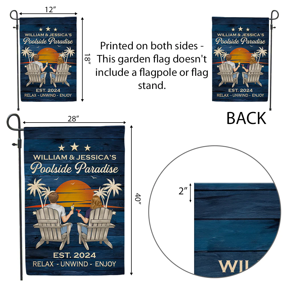 Poolside Paradise - Personalized Custom Flag - Image 5