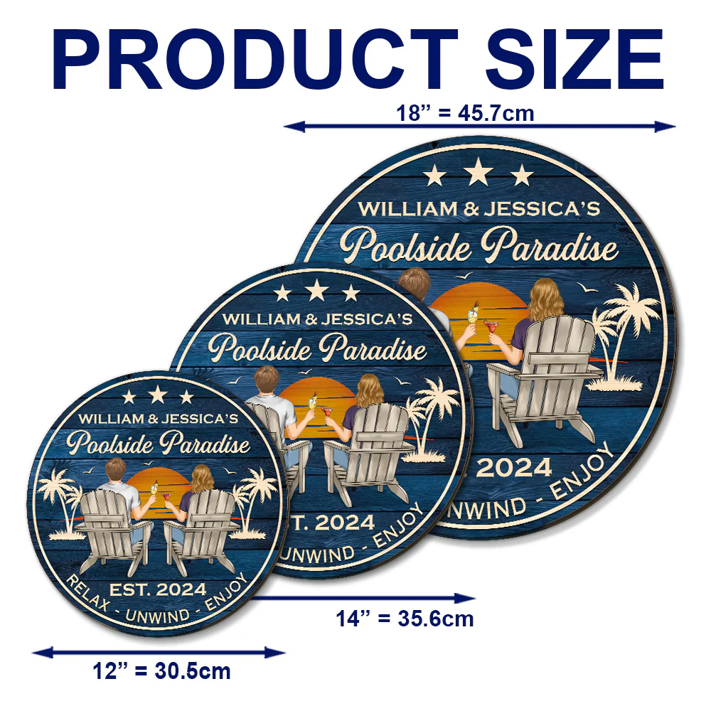 Poolside Paradise - Personalized Custom Wood Sign - Image 5