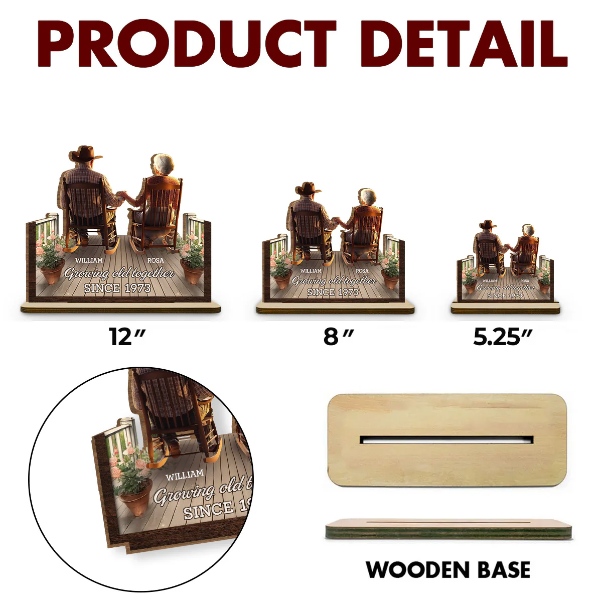 Porchside Bliss - Personalized Custom 2-Layer Wood Plaque With Flat Base - Image 6