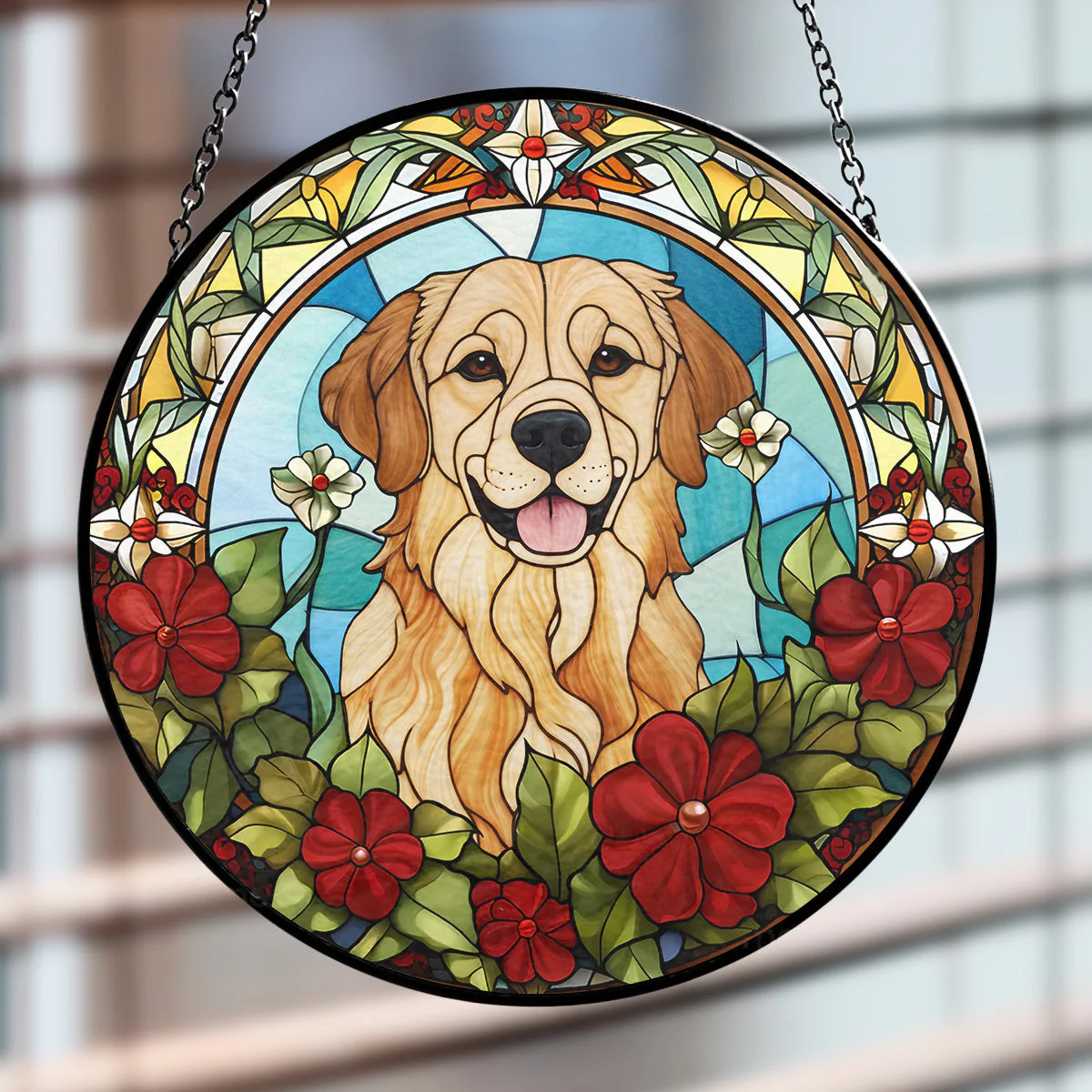 Portrait Lovely Dog - Personalized Custom Window Hanging Suncatcher - Image 4