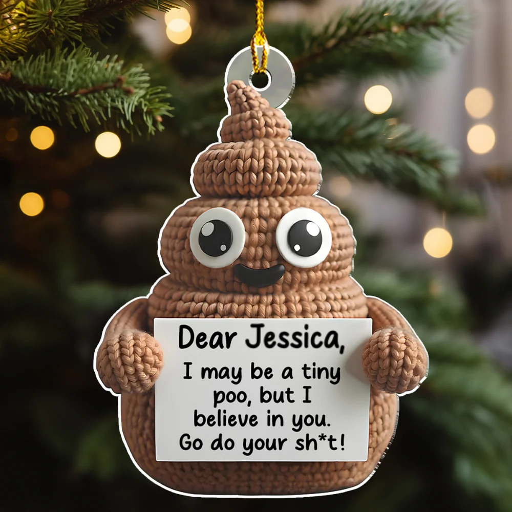 Positive Poo - Personalized Custom Acrylic Ornament - Image 5