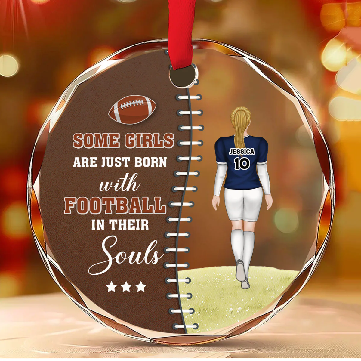 Practice Like You Have Never Won- Personalized Custom Glass Ornament - Image 2