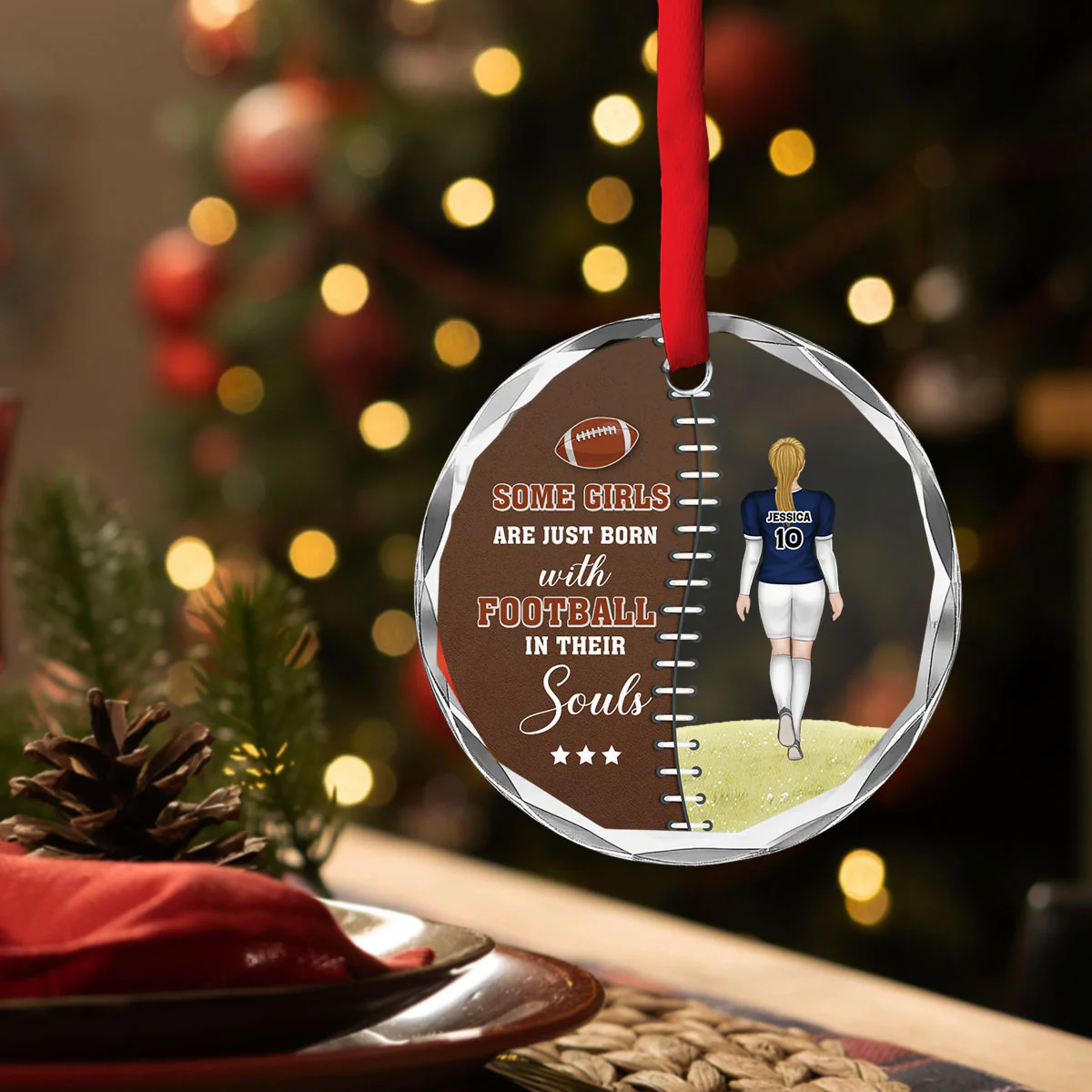 Practice Like You Have Never Won- Personalized Custom Glass Ornament - Image 3