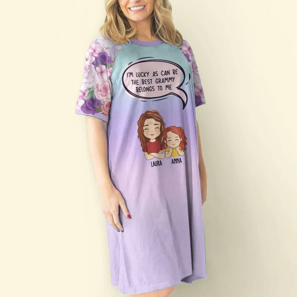 Precious Grandma Belongs To Us - Personalized Custom 3/4 Sleeve Dress - Image 2